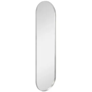 Wandspiegel, Silber, Glas, rund, 40x150x3 cm, senkrecht und waagrecht montierbar, Ganzkörperspiegel, Spiegel, Wandspiegel
