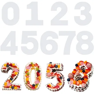 WERTYT Backform Zahlen, Zahlenform zum Backen, 9 Stück Kuchenform Zahlen Set, Zahlen Kuchenform, Zahlenform Große Anzahl Back Kuchen Form für Geburtstag Hochzeit Jahrestag Tortendekoration (10 Zoll)