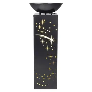 EasyMaxx LED Dekosäule 87 cm Beton-Optik Pflanzschale grau