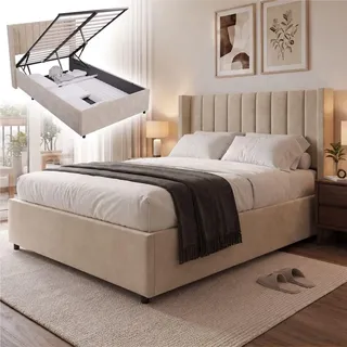 Juskys Polsterbett Savona 120 x 200 cm Beige