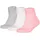 Sneakersocken 3er Pack Grau/Pink/Rosa/Weiß 35-38
