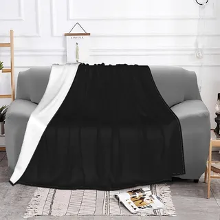 Kuscheldecke Flauschig Schwarz 3D Decke 100x135 Einfaches Muster Wohndecke Schwarz Weich und Warme Flanell Fleecedecke für Sofadecke Couchdecke Tagesdecke m4012
