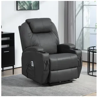 Homcom Relaxsessel Kunstleder 0 x 0 x 0 cm Dunkelgrau elektrisch mit Massagefunktion