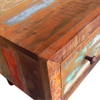 vidaXL Couchtisch mit Abgerundeter Kante Braun Teak 1 x 1 x 1 cm