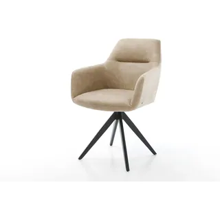 DeLife Polsterstuhl Pejo-Flex Mikrofaser Beige Schwarz