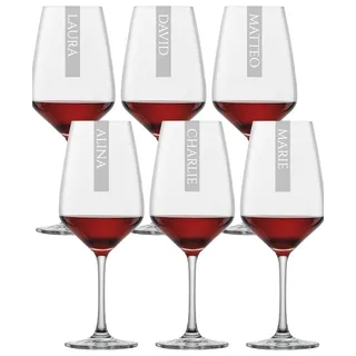 2x Rotweinglas mit Gravur Namen | Schott Zwiesel Taste Rotweinglas 497 ml | personalisiertes Weinglas mit Lasergravur | spülmaschinenfest | 2er Set