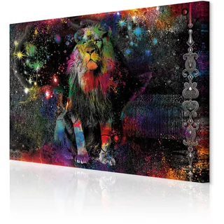decomonkey Wandbilder Tiere Abstrakt 60x40 cm 1 Teilig Leinwandbilder Löwe