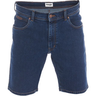 Wrangler Herren Jeans Short Texas Stretch Regular Fit Regular Fit Blau Chip Normaler Bund Reißverschluss W 30