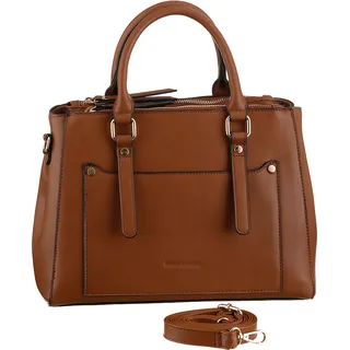 Henkeltasche BRUNO BANANI Gr. B/H/T: 33 cm x 23 cm x 14 cm, braun (cognac) Damen Taschen Handtaschen mit praktischer Einteilung