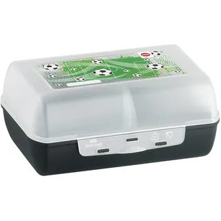 Emsa Brotdose mit Trennwand, 2-Halbschalen, 16x11x7 cm, Soccer, Variabolo, 516991