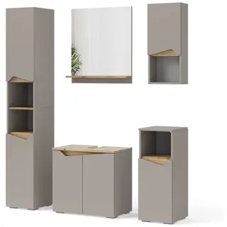 Vicco Badmöbel-Set Marelle Greige Eiche 5 Teile