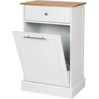 wondermake® Wäschebox 51 x 37 x 82 cm Weiß/Braun Holz