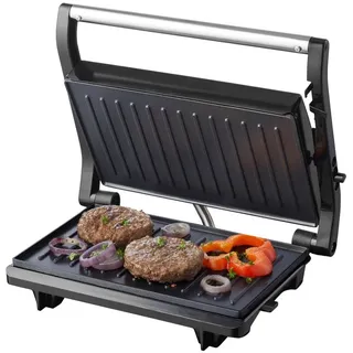 Tomado TGC2001S Kompakter Kontaktgrill mit Tischgrill-Funktion - Edelstahl - Silber