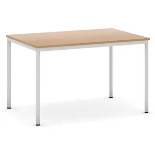 Esstisch BASIC, 120x80 cm, graues Metallgestell, Buche