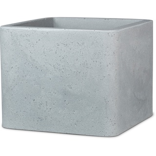 Scheurich Pflanzgefäß »Cube«, Kunststoff, quadratisch, dickwandig (Ø 40 cm, Stony Grey)