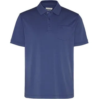 Poloshirt BUGATTI, Herren, Gr. XXL, blau (370, blau), 50% Baumwolle, 50% Polyester, unifarben, normal, ohne Ausschnitt, Shirts, Modern Fit aus einem Baumwollmix