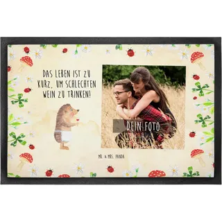 Mr. & Mrs. Panda Fotomatte Igel Wein 50 x 75 cm - Geschenk, Fußmatte mit Foto, Lustige Sprüche, Weinliebhaber, eigenes, Spruch, Weißwein, Fotodruck, Rotwein, Weinglas