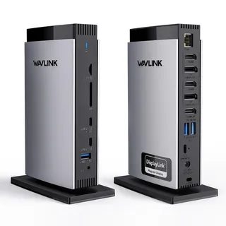 WAVLINK Displaylink Laptop Docking Station mit 3 HDMI, USB C Dock Dreifach-Display 4K+Dual 2K, 100W Ladeleistung für M1 M2 M3 M4 M5 Mac/Windows, 2DP, 5 USB Ports, Ethernet, Kompatibel mit MacBook Neo