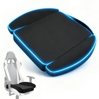 VeftBltrem Gaming-Stuhlkissen mit Memory Foam, Ergonomisches Sitzkissen für Bürostuhl & Autositz, Sitzpolster mit Rutschfester Unterseite & abnehmbarem Bezug für mehr Sitzkomfort, Schwarz