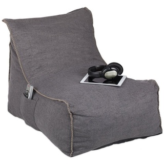 relaxdays Sitzsack Sitzsack mit Lehne grau