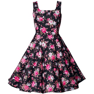 Belsira - Rockabilly Kleid knielang - Swing-Blumenkleid - S bis 4XL - für Damen - Größe S - multicolor - S
