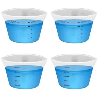 LuxusKollektion Messbecher Messbecher Waschmittel 4er Set 125ml Silikon klar