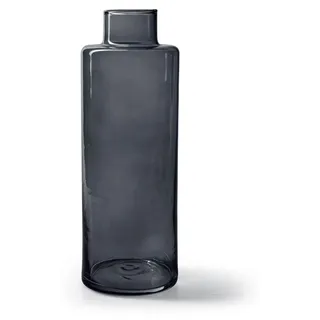 Jodeco Blumenvase William - transparentes Rauchglas - 11,5 x 26 cm - flaschenformige Vase