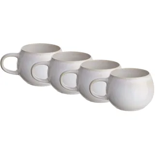 BUTLERS Tasse 350ml 4er Set COTTAGE Steinzeug Geschirr Kaffeetasse & Teetasse | Tasse für Cappuccino Latte Macchiato Kakao | Klassisch & charmant | Mikrowellen- & spülmaschinenfest