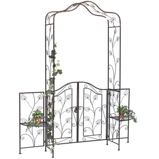 DanDiBo Ambiente Gartentor 236 x 186 cm Braun/Metall
