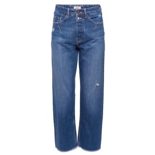 Esprit 7/8-Jeans Jeans mit Destroyed-Effekten in Dad Fit blau 27/28