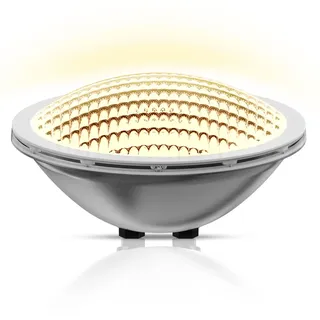 LyLmLe LED Poolbeleuchtung PAR56, 30W, 2400lm, 120° Abstrahlwinkel, wasserdicht IP68, 12V DC/AC, 3000K Warmweiß, Edelstahl 316L