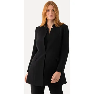Ulla Popken Damen große Größen Übergrößen Plus Size Acetat-Blazerjacke, Stehkragen, Hakenverschluss schwarz 48 823318100-48 - 48