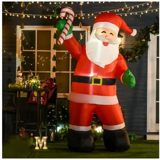 furnicato Weihnachtsfigur Aufblasbar Weihnachtsdeko, 2,4 m Weihnachtsmann mit LED-Bele (1 St) rot