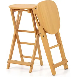 Costway Barhocker klappbar 28 x 70 x 36 cm Beige