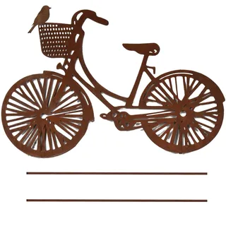 UNUS Garden Fahrrad Gartenstecker, Hollandrad Gartendeko Rostoptik, Roststecker aus Edelrost Metall, Rost Deko für Garten Terrasse Balkon