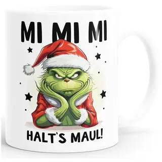 MoonWorks Tasse Grinch Tasse Anti Weihnachten Spruch Ironie Sarkasmus lustige, Keramik weiß