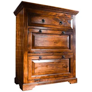 Massivmoebel24 Kommode Akazie 80 x 100 x 45 cm Honig lackiert