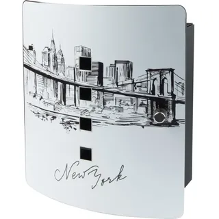Burg Wächter Schlüsselschrank 21 x 24 cm Schwarz/Silber/Weiß