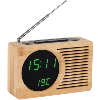 Atlanta 2601 Radio-Wecker mit Thermometer / Hygrometer Holzgehäuse