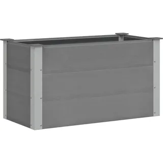 Hommdiy Garten Hochbeet Pflanzkübel Blumenkasten Pflanzkasten WPC Grau 100 x 50 x 54 cm