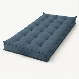 chilly pilley® Futon - französische Matratze gesteppt aus Samt, viele Größen und viele Farben 100 x 80 x 10 cm/Pastellblau