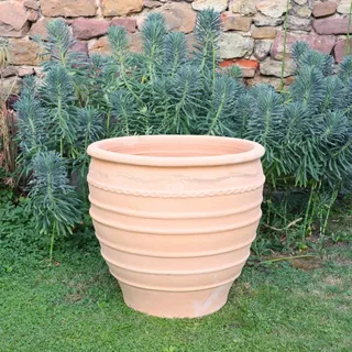 handgefertigtes Terracotta Pflanzgefäß, frostfester Pflanzkübel Granatum 60