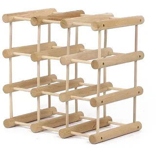 Proregal Modulares Weinregal Vinotega Mod HxBxT 36 x 36 x 24 cm 1 x 9 Flaschen Massives Kiefernholz Braun Geölt