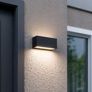 LUCANDE Außenwandleuchte Aluminium 10,3 cm x 25 cm x 11,0 cm 1 x 15 W LED schwarz