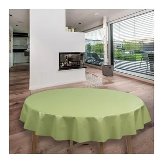 Laro Wachstuchtischdecke abwaschbar Rund 140 cm Grün