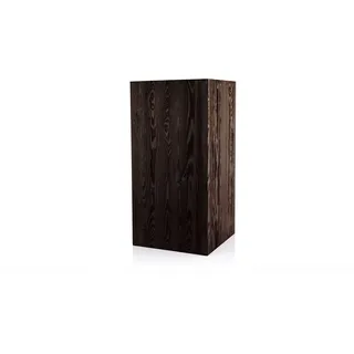 DECOKTIVO Holzständer, Holzblock, Baumstamm Deko, Bodenwindlicht Säule, Blumensäule Holz, Dekosäule, Stabil und Langlebig, Schwarz, 80x40x40 cm
