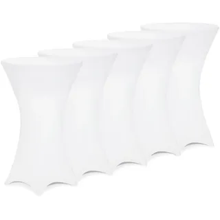 DEUBA Stehtischhusse Weiß Ø 80-85 cm 5er Set