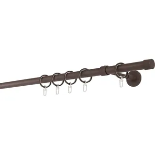 MYDECO Gardinenstange MYDECO "20mm Cap Wandträger 14 cm", braun (rost), L:280cm, Aluminium, Gardinenstangen