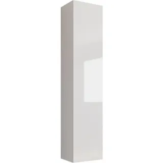 Mirjan24 Hängevitrine, Weiß, Weiß Hochglanz, Holzwerkstoff, Rechteckig, 40x180x30 cm, Wohnzimmer, Wohnwände, Vitrinenschränke