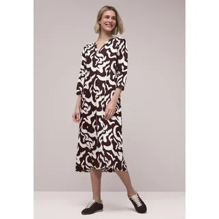 STREET ONE Midikleid Gemustert Braun/Weiß 38